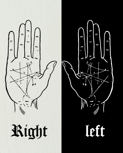 right and left palm in pslmistry